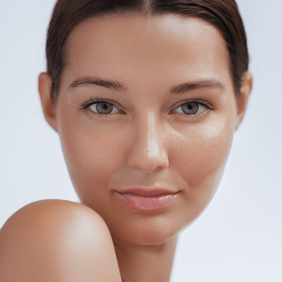 Young woman with clear glowing skin