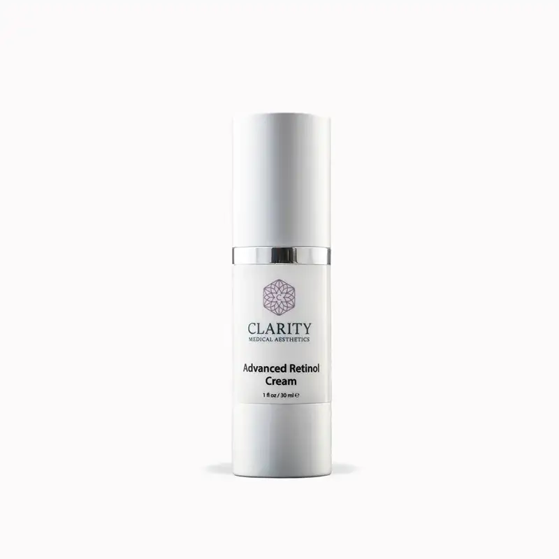 Clarity Advanced Retinol Cream to reduce fine lines, improve skin texture, and promote cell turnover for smoother, youthful-looking skin.