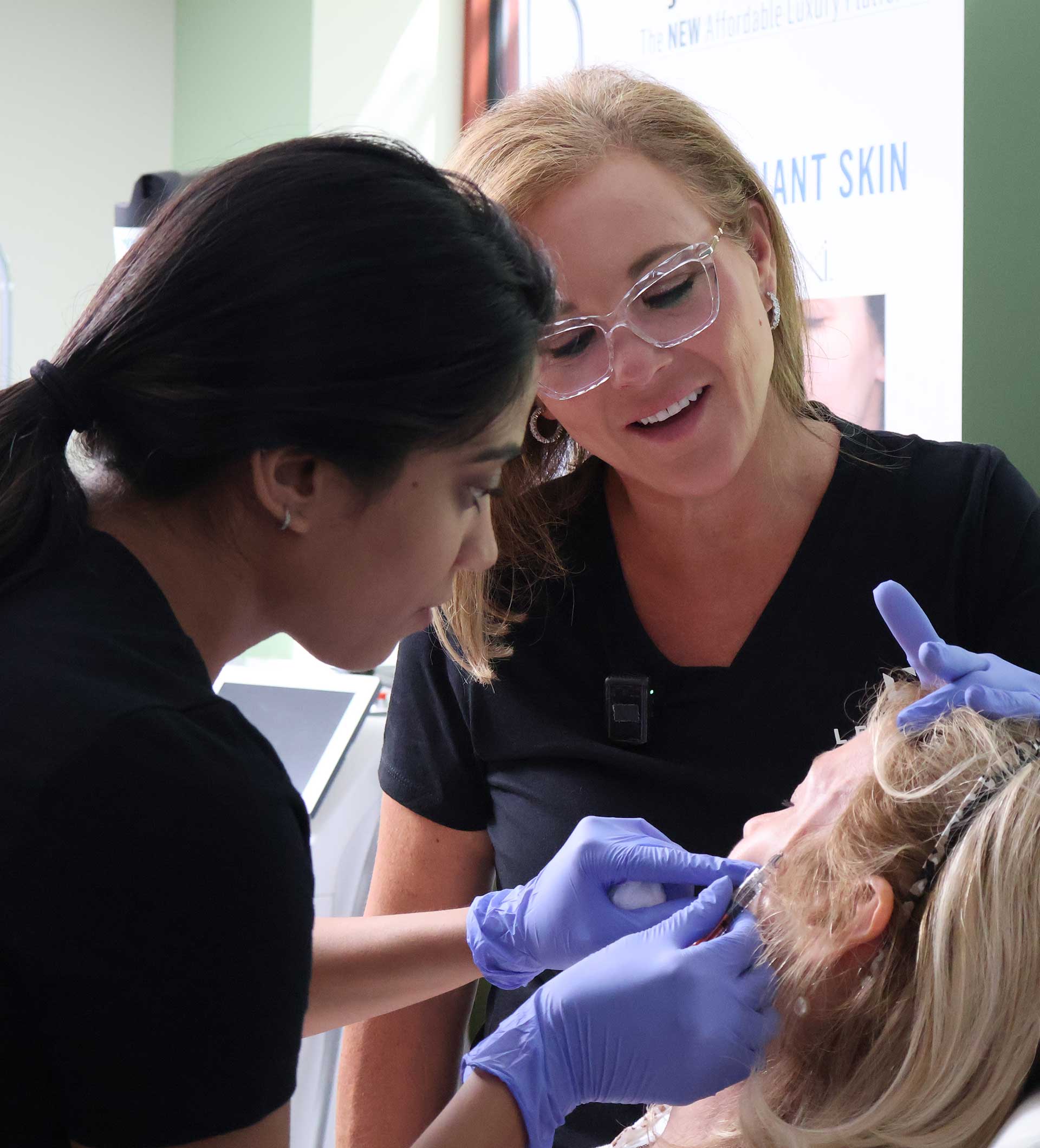 Kati Midgley, PA-C teaching at Level Up Medical Aesthetics Institute